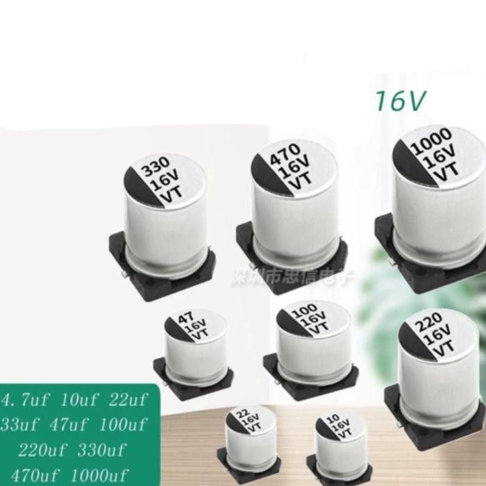 Elko Kapasitor smd 16v 220uf 4.7uf 22uf 100uf 33uf 10uf