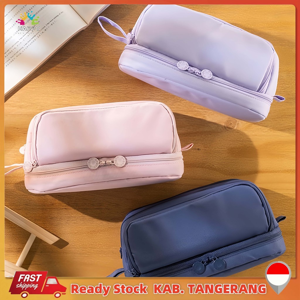 

Kotak Pensil Kapasitas Besar Kotak Alat Tulis Sederhana Tempat Pensil Multifungsi Dua Lapis Perlengkapan Sekolah Siswa