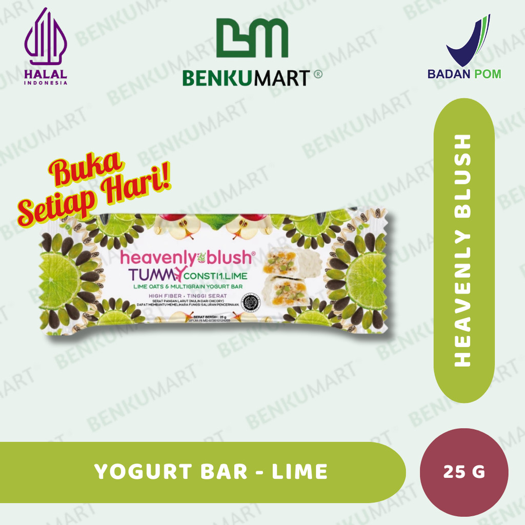 

Heavenly Blush Yogurt Bar Lime (25 gr) | Tummy Bar LIME | Snack ready to go - Camilan Diet - 25gr