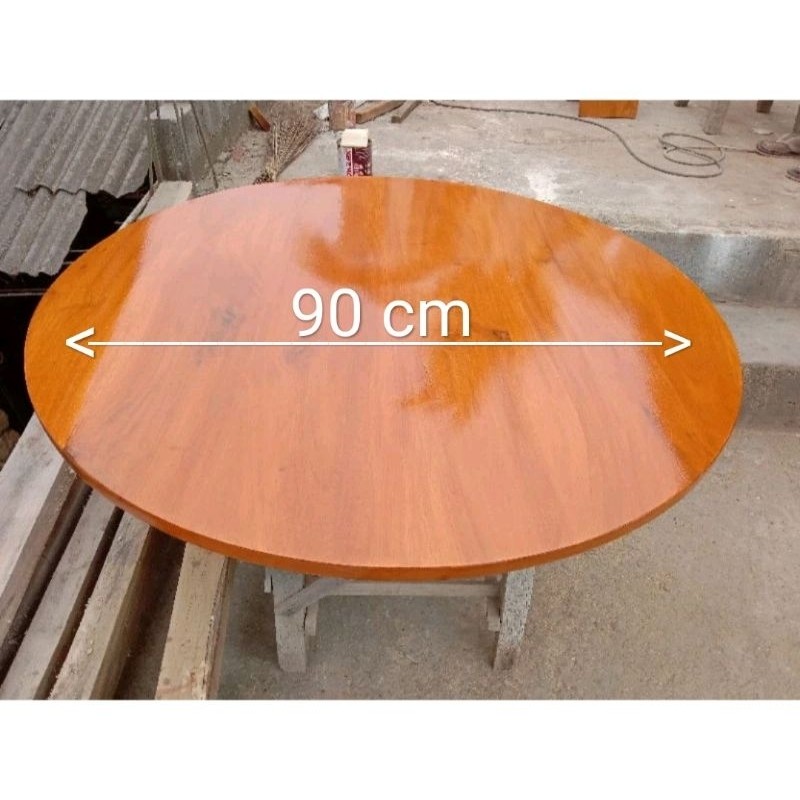 meja kayu bulat diamater 90 cm tinggi 50 cm Meja Kayu serbaguna