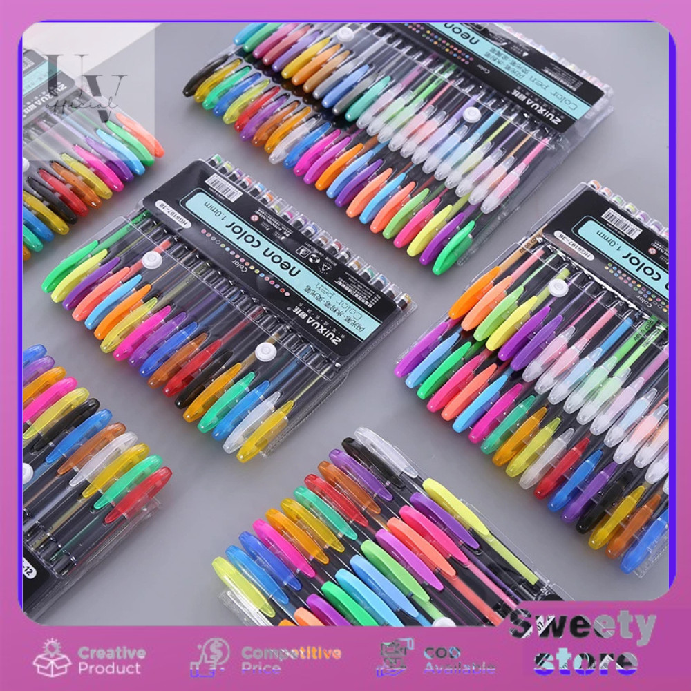 

Sweety Store Indonesia-12 Pcs Pulpen Warna - Pen Gel warna warni Polpen pastel Pulpen gel neon color Pena Pulpen Warna-COD