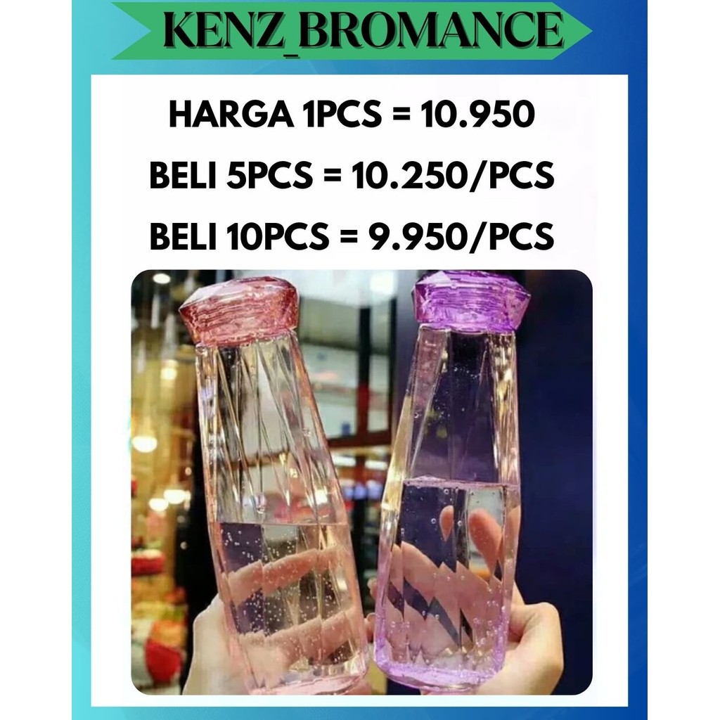 KENZ BOTOL MINUM KACA DIAMOND CRYSTAL / KRISTAL TUMBLER GLASS COLORFUL
