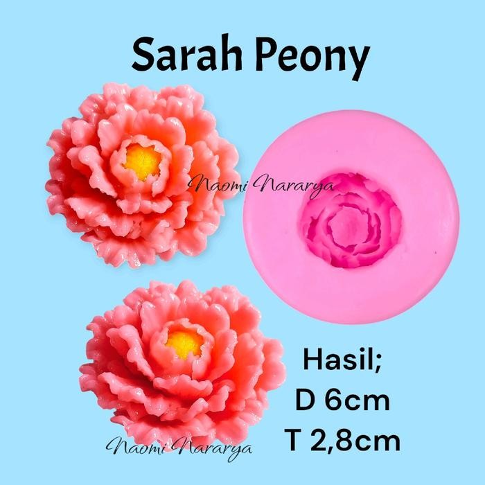 Naomi Cetakan Silikon Puding Fondant Coklat Bunga Bloom peony Sarah Peony - Sarah Peony