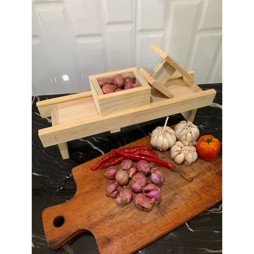 PEMOTONG BAWANG PENGIRIS BAWANG PENGIRIS KERIPIK PENGIRIS SERBAGUNA KAYU JATI