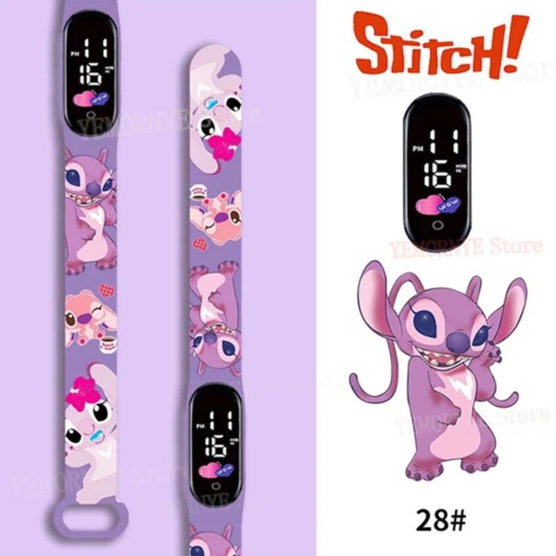 

Disney Stitch Digital Kids' Watches Anime Figures LED Luminous Watch Touch Waterproof Electronic Sports Watch Kids Birthday Gift