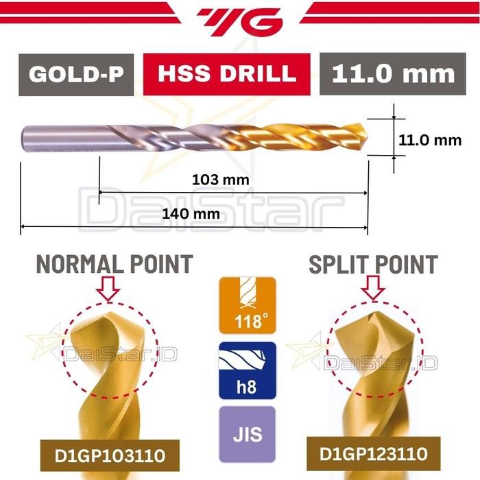 

READY Mata bor 11|11.1|11.2|11.3| 11.4|11.5|11.6|11.7|11.8|11.9 mm Gold YG-1 - 11 .0 mm, Normal Point