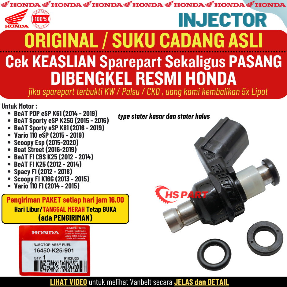 Injeksi Injector Injektor Beat Fi Esp POP Street Stater Kasar Halus Scoopy Vario 110 Fi Original AHM