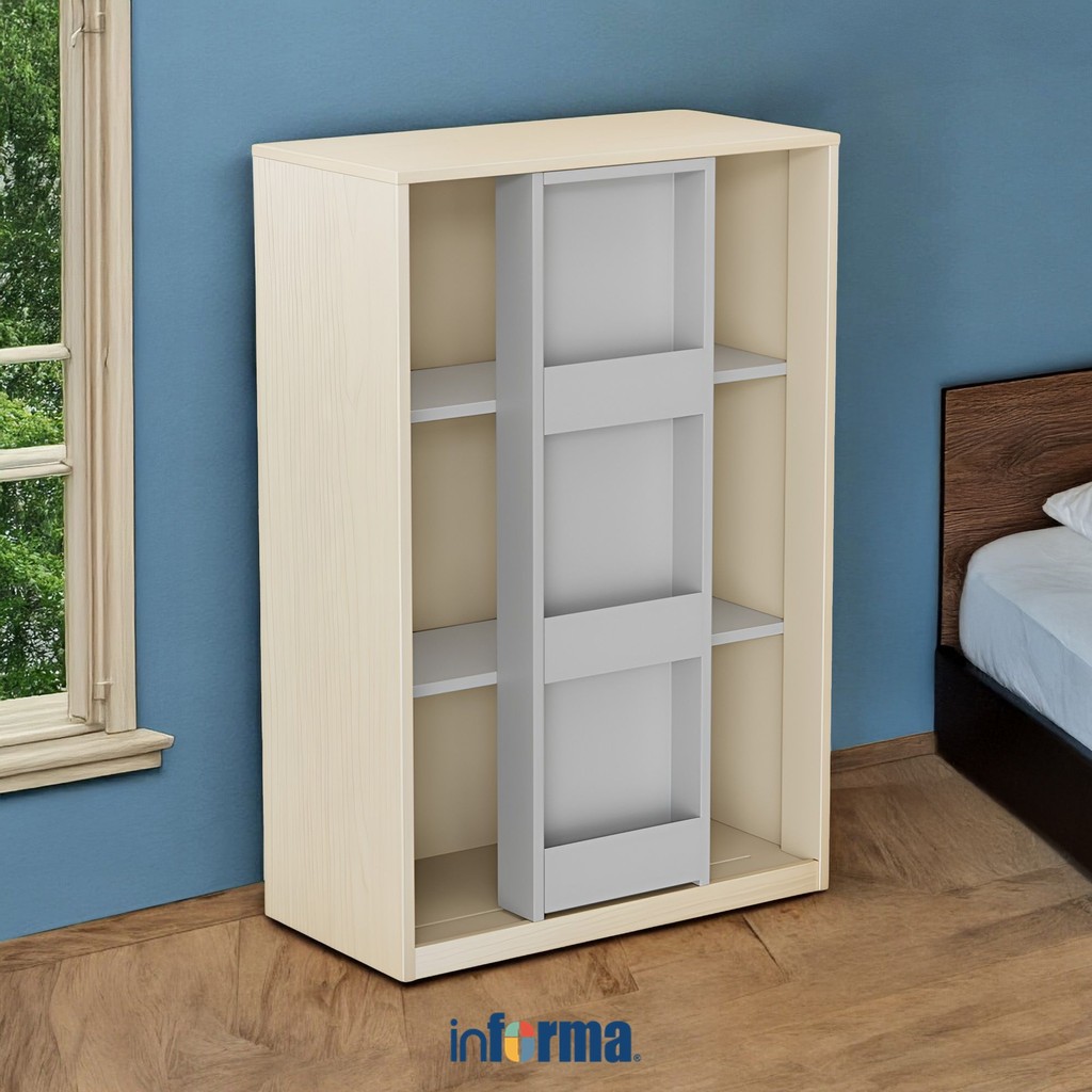 Informa Perry Rak Buku Sliding Anak 3 Tingkat Metal Bookshelf Books Storage Cabinet Kabinet Tempat B