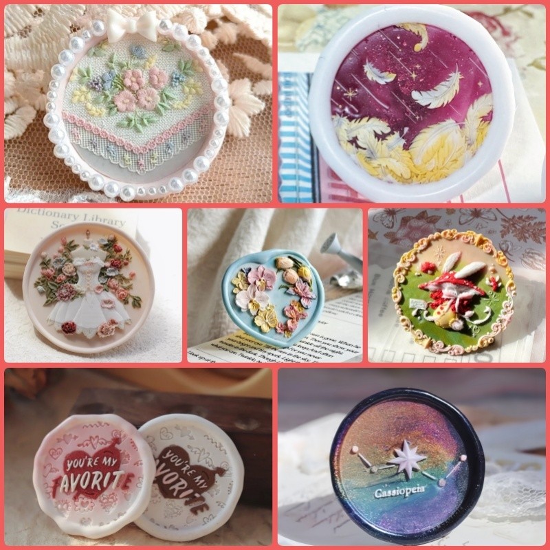 

Creative Stamp, Lacquer Seal Copper Seal Head Rabbit Mushroom Little Dress Dress Big Cake Embossed Envelope Seal Stamp Diy Toys