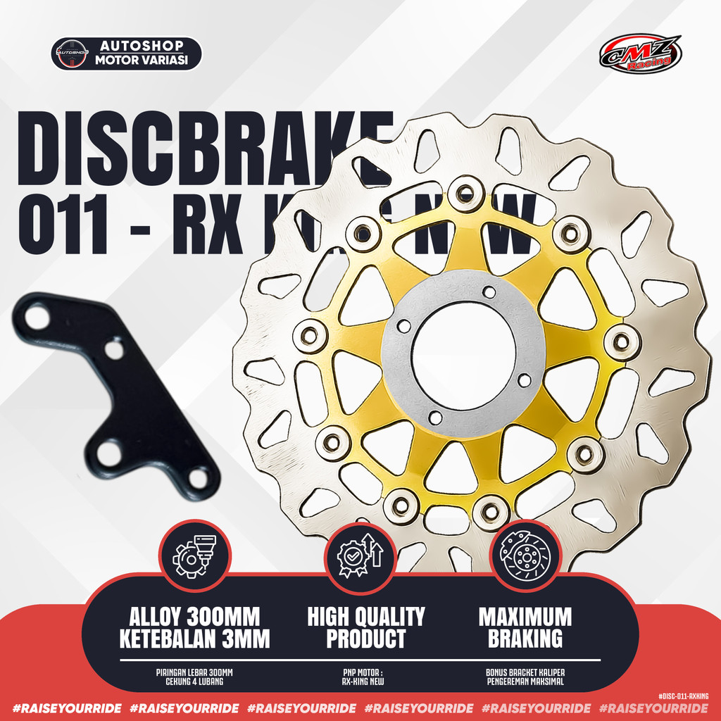 Piringan Cakram CMZ Racing 300MM untuk motor: JUPITER Z MX BLADE BYSON KHARISMA RX KING NEW SHOGUN S
