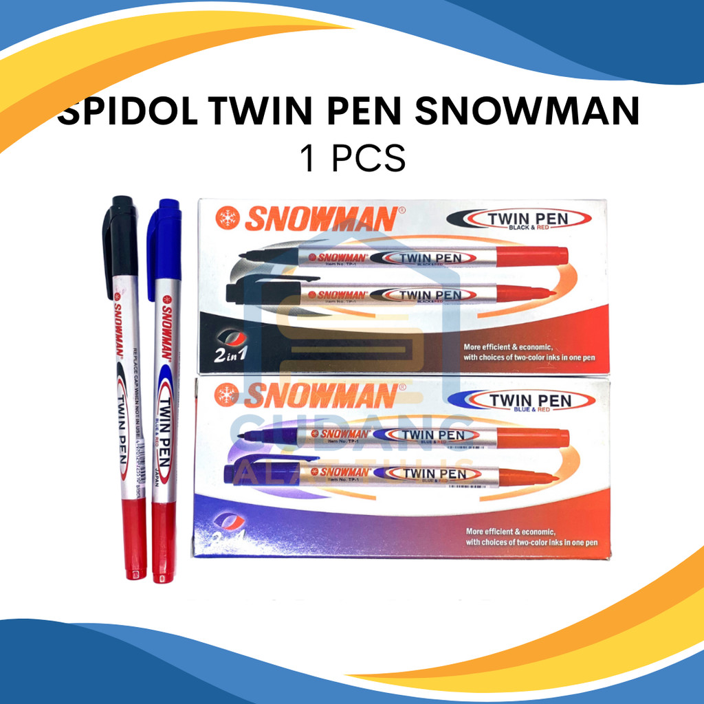 

TWIN PEN SNOWMAN PER PCS 2 IN 1