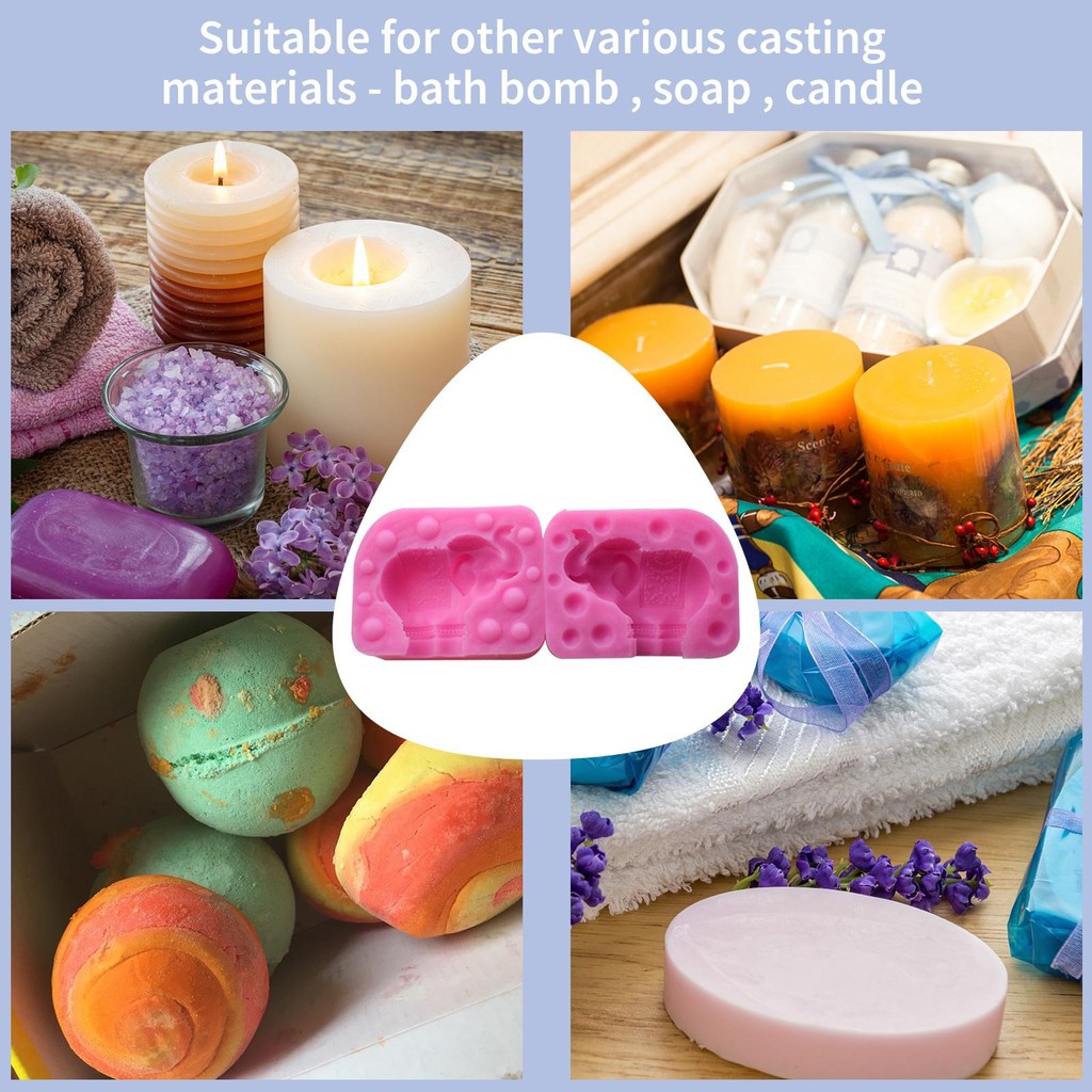 

Elephant Silicone Mold Fondant Mold Cute Soap Mold Resin Casting Mold for Candle Soap Fondant Chocolate Polymer Clay