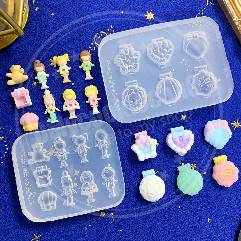 

Super cute, PP pocket clear transparent silicone mold resin molds shake molds