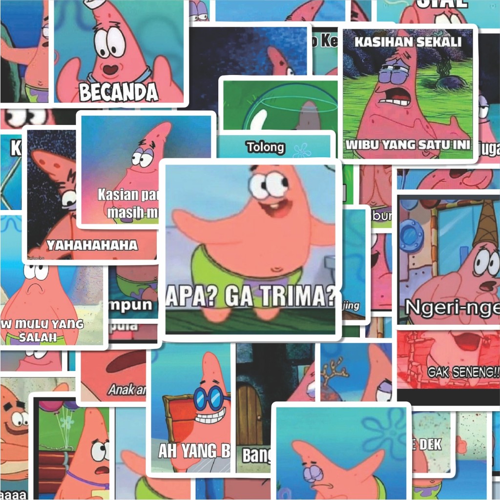 

100PCS Lucu Stiker Patrick Meme V3 Stiker Aesthetic Stiker Anti Air Stikers Berperekat Waterproof sticker decal buat Motor Helm Buku Journal Koper Casing HP Laptop Botol Minum Hadiah anak