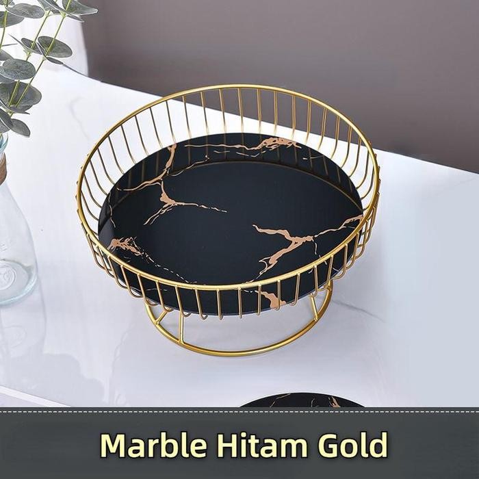 

Tempat Buah / Stainless 304 Gold Dan marble keramik /Keranjang Penyimpanan/Keranjang Buah Gold Marble Hitam Cookie Tray Rack Candy Buffet Fruit - Marble Hitam Gold, 23*12.5*17.5cm