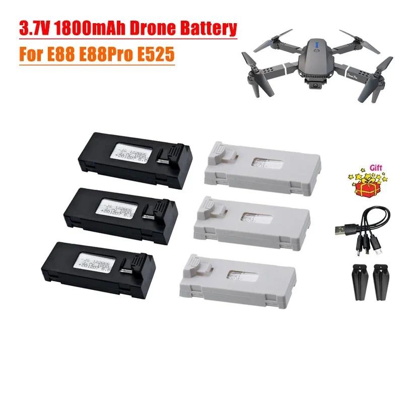 1/3/6/10Pcs 3.7v 1800mah RC Drone Battery For E88 E99 Drone Accessories For F185 F195 E100 RC Drone 