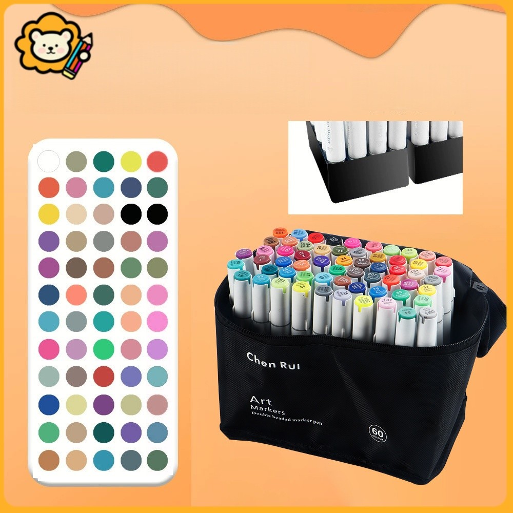 

Spidol Warna Warni Chenrui Set Spidol Ujung Ganda 60/80/168 Warna