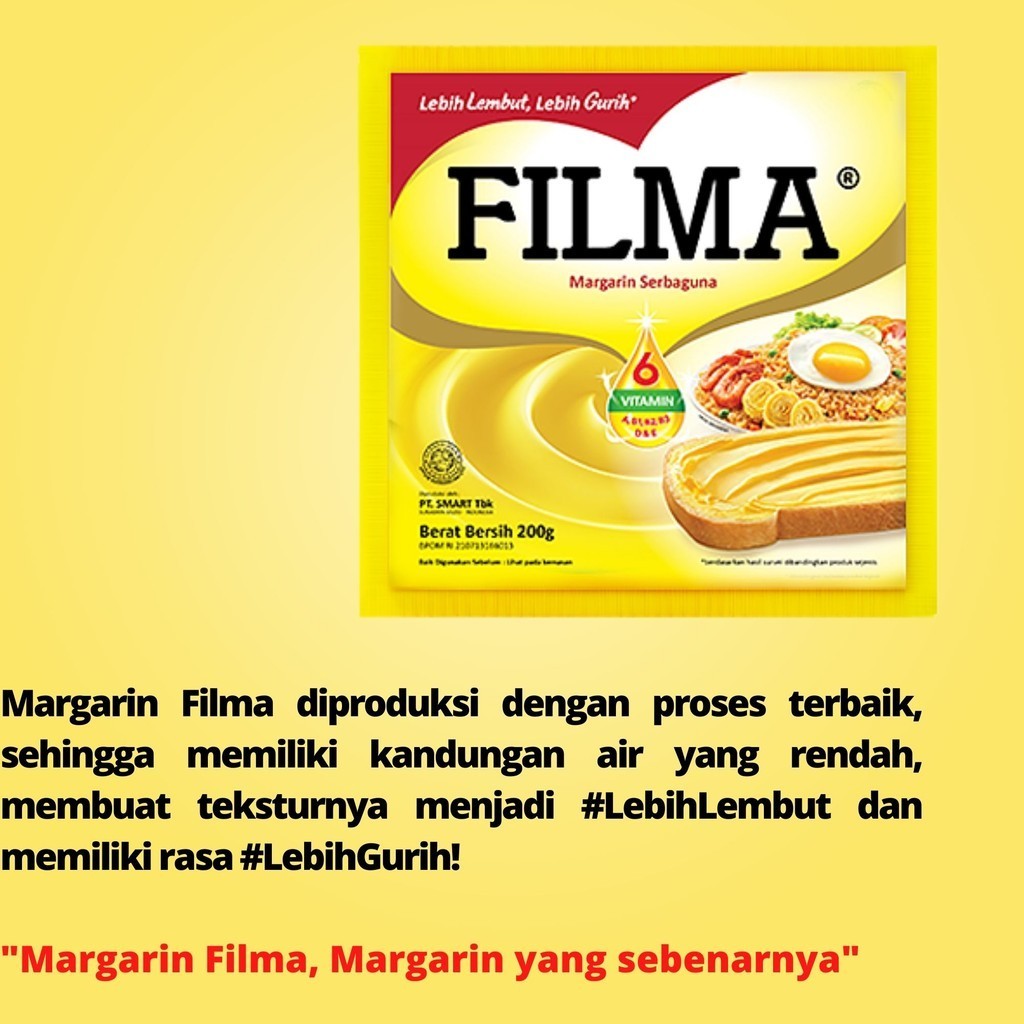 

Filma Margarin Mentega 200gr Sachet Margarine Serbaguna