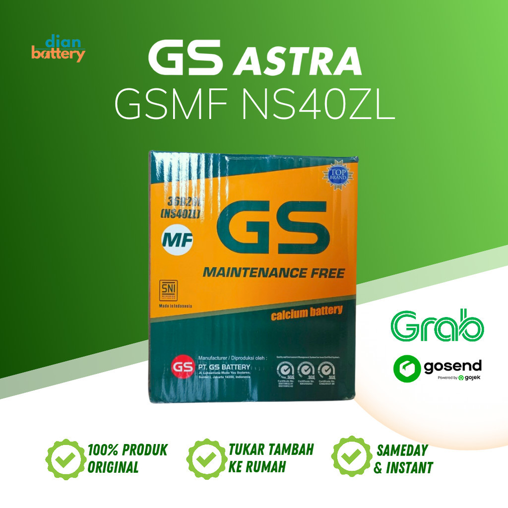 Aki Mobil Toyota Calya GS Astra MF NS40ZL (35Ah)