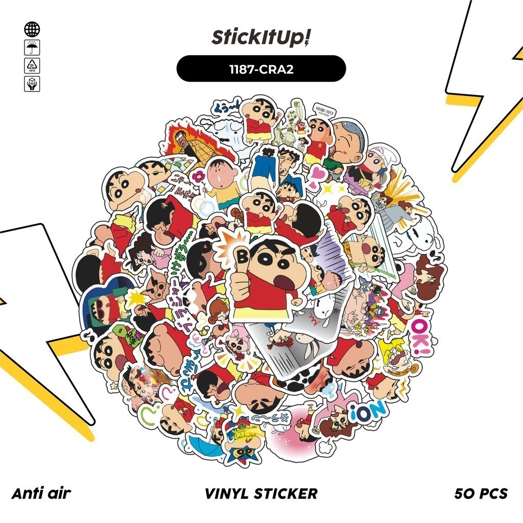 

COD✨ 100 Pcs Stiker Crayon Sinchan v5 Lucu Anti Air Untuk Dekorasi Notebook Sepeda Skateboard Handphone DIY