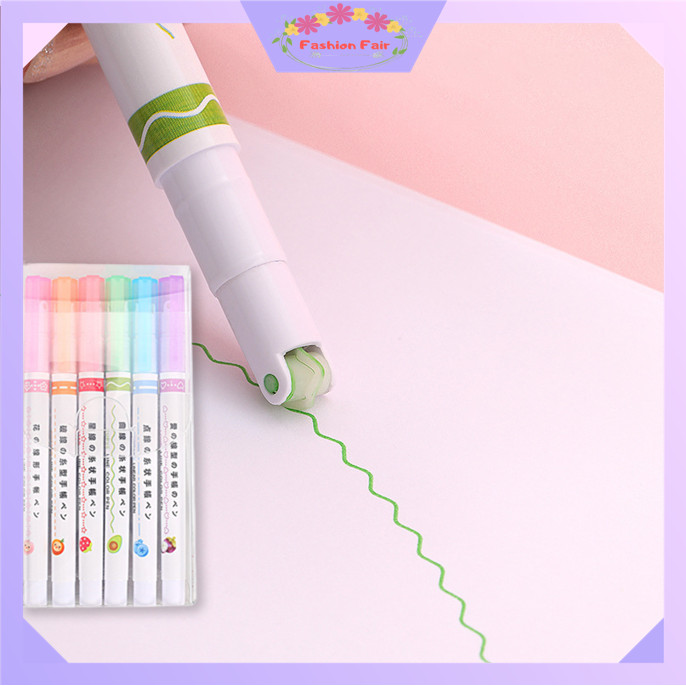 

FASHION FAIR S5877 Pena Garis Warna Bermotif / Spidol Garis Aesthetic / Roll Line Marker Estetik / Pulpen Highlighter / Spidol Garis Line Marker