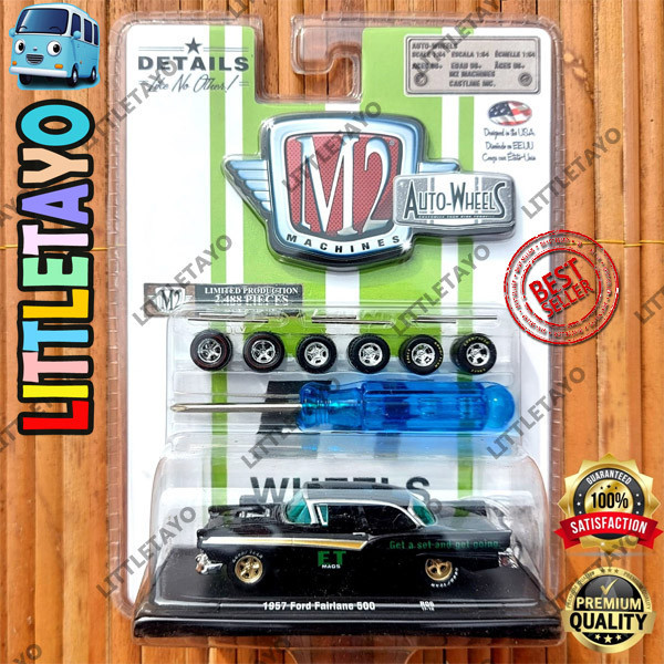 M2 MACHINES AUTO WHEELS 1957 FORD FAIRLANE 500 ET MAGS - M2 MUSCLE DIECAST MODEL KIT ORIGINAL