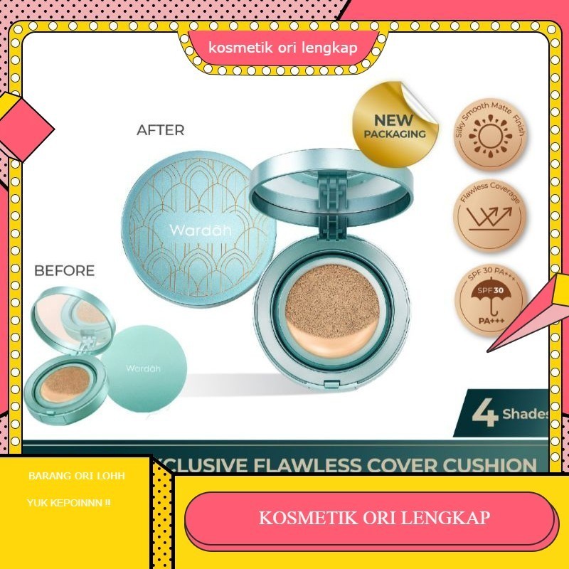 Wardah Exclusive Flawless Cover Cushion | cushion WARDAH 