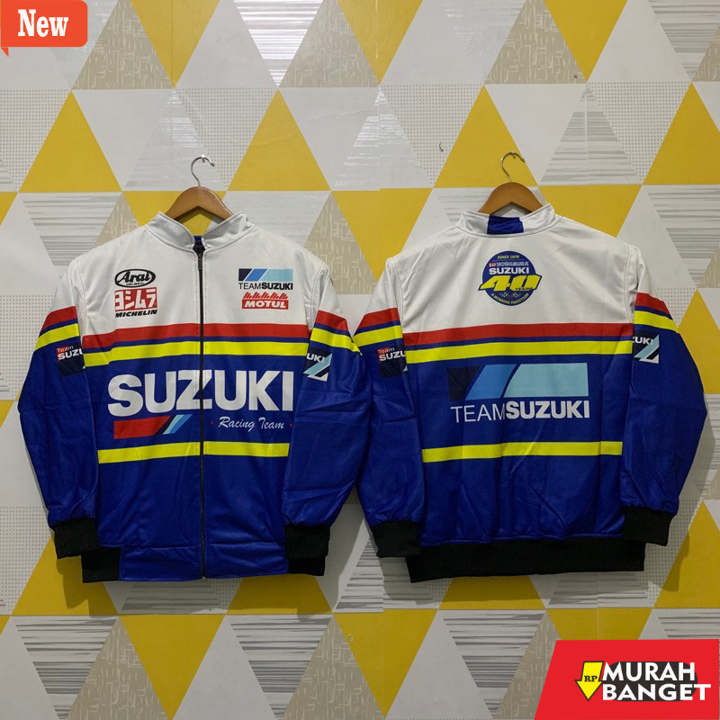 jaket kulit pria garut JAKET MOTOR TEAM SUZUKI TERBARU / JAKET NASCAR VINTAGE / REAL PICT
