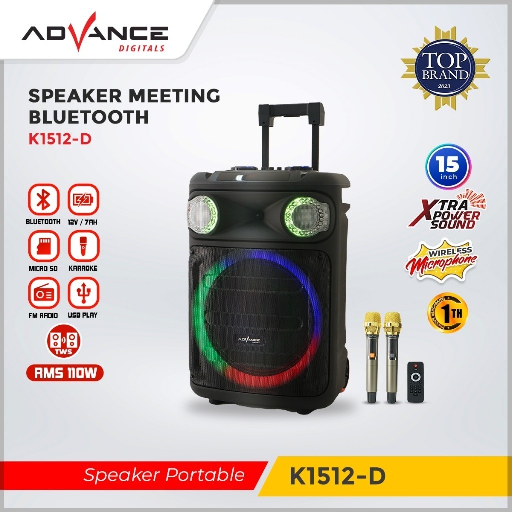 Speaker Advance Speaker BLuetooth Portable Full Bass Speaker meeting Speaker 15 inch 2 mic 1512D