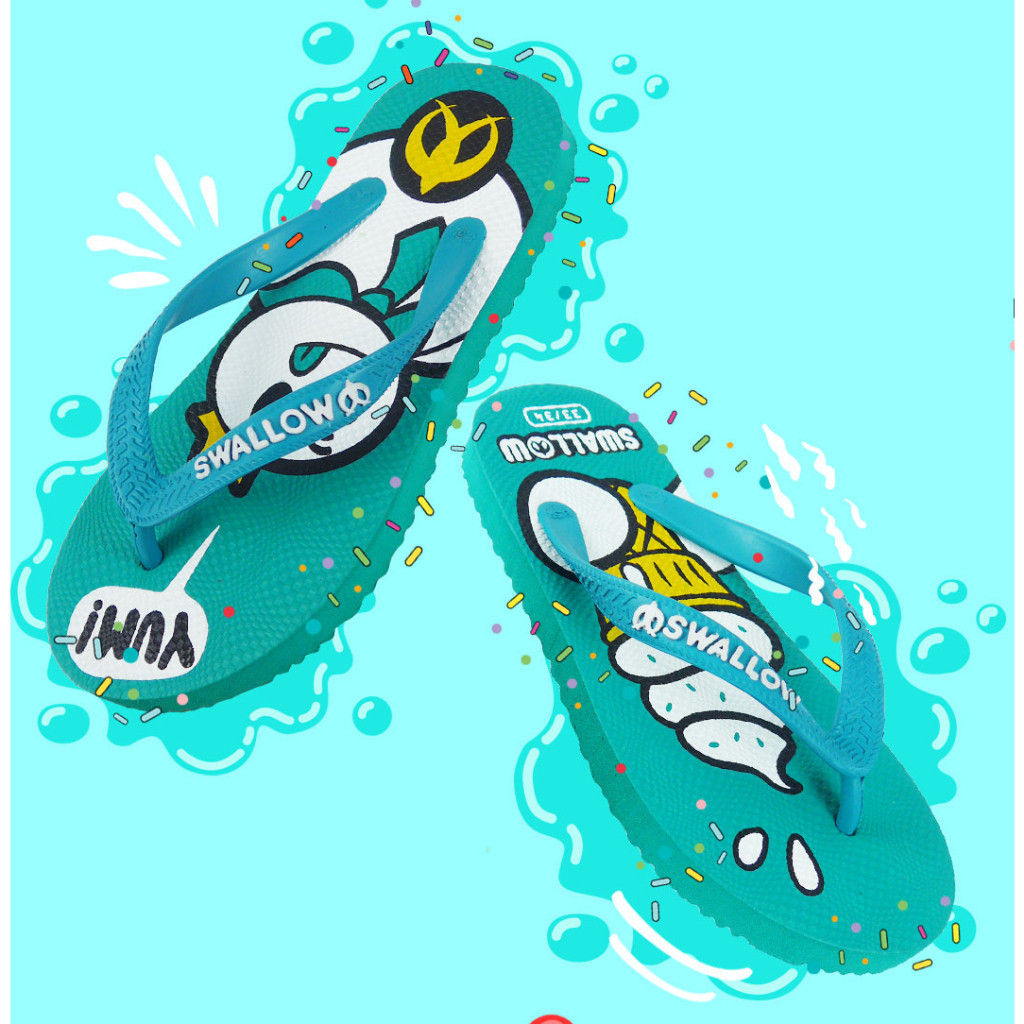 QC PASS✔ Ice Cream Kids, Sandal Swallow Anak, Full Warna Ceria 