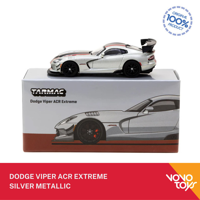 A2158 Tarmac Works 1/64 Dodge Viper ACR Extreme Silver Metallic Tarmac64