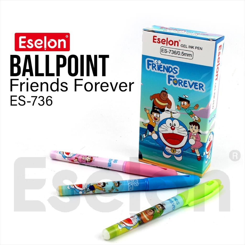 

[ES.JKT] 12pcs Pulpen Gel Doraemon Eselon 736 / 1pack Pulpen Fancy