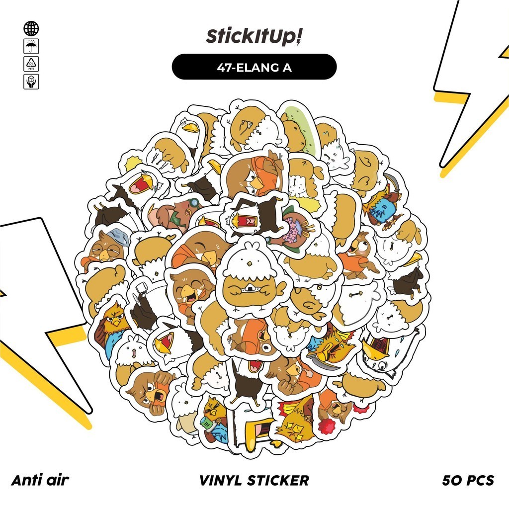 

COD✨ 50 Pcs Stiker Pack Graffiti Motif Kartun Hewan Elang Lucu Lucu Aesthetic Vynil Waterproof untuk Freebies Sticker Buku Journal Casing HP Laptop