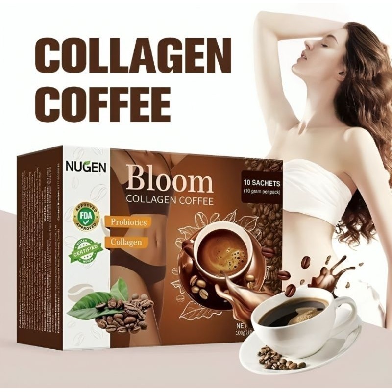 

【COD】100g Bloom Collagen Coffee Instant coffee Original Robusta Collagen