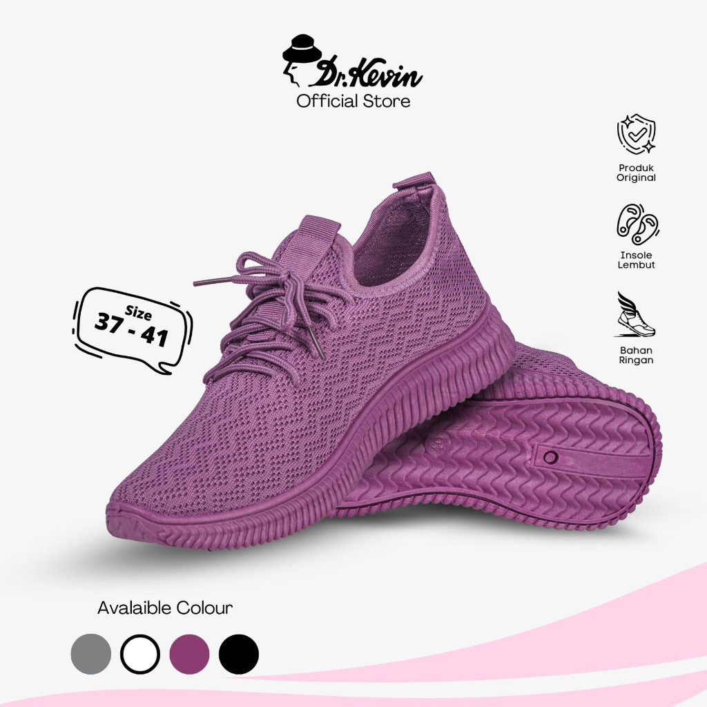 Dr. Kevin Sepatu Olahraga Sport Wanita Sneakers Flyknit Tali 589-040