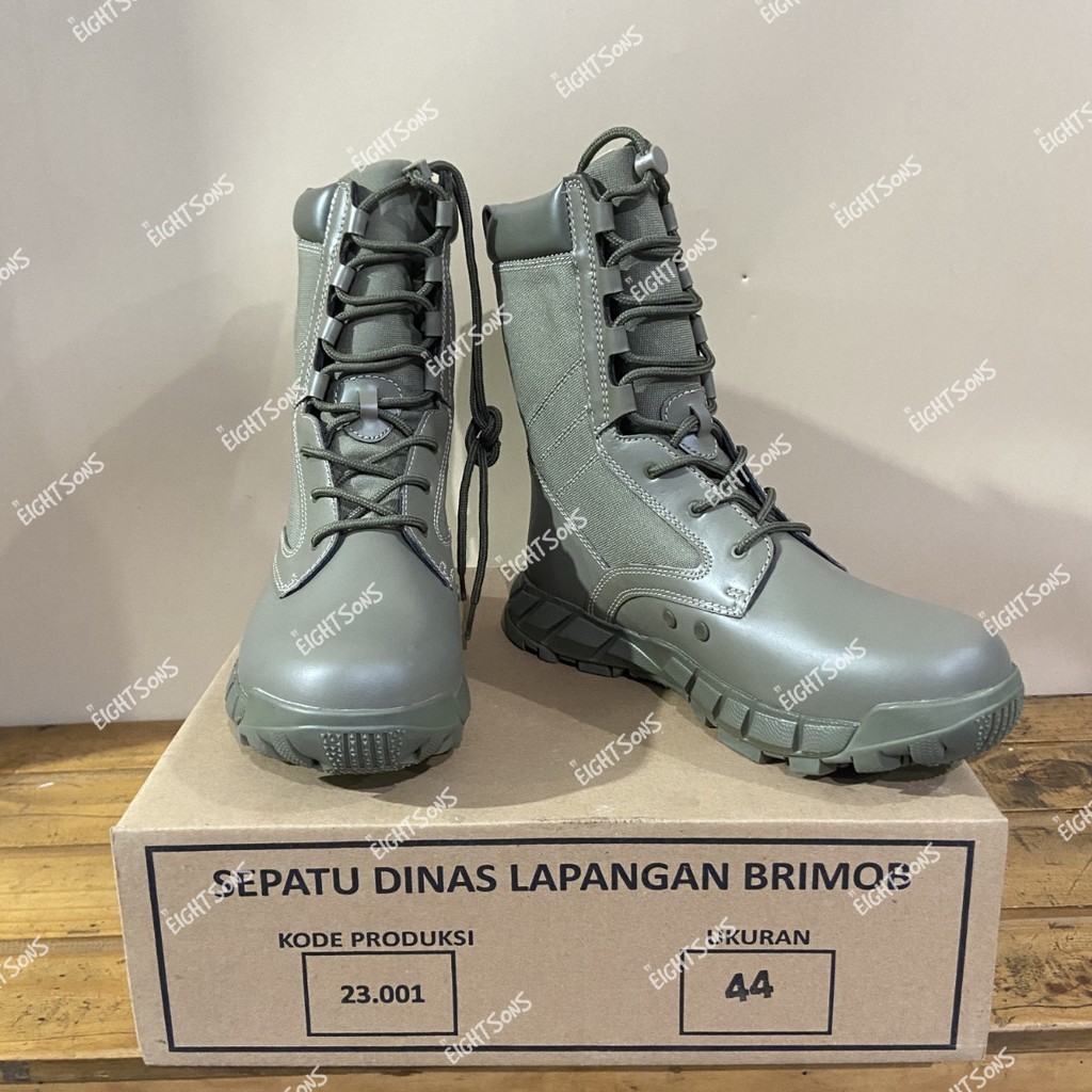 Sepatu PDL Tactical Jatah BRIMOB Ukuran 44 Hijau Sepatu Hijau Jatah Brimob