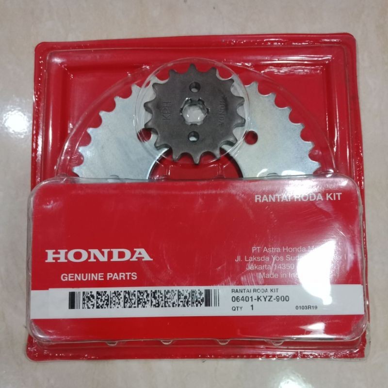 GEAR GIR RANTAI SET KYZ SUPRA X 125 HELM IN NEW 2011-2018 ORIGINAL ORI ASLI HONDA AHM 06401-KYZ-900 