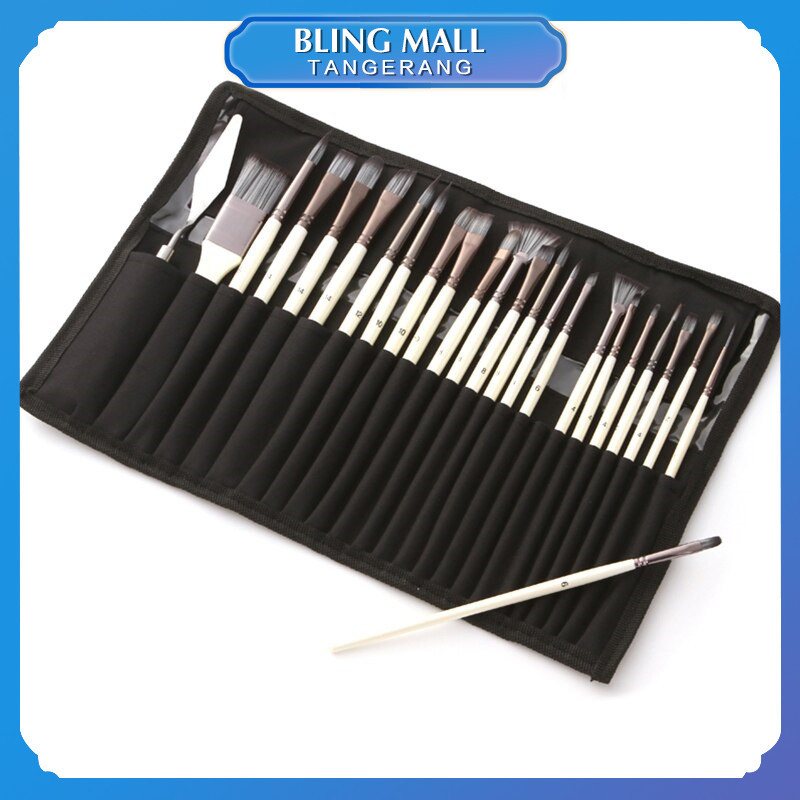 

24Pcs Kuas Lukis Set / Artist Paint Brushes Set Untuk Artist Acrylic Painting, Watercolor, Oil