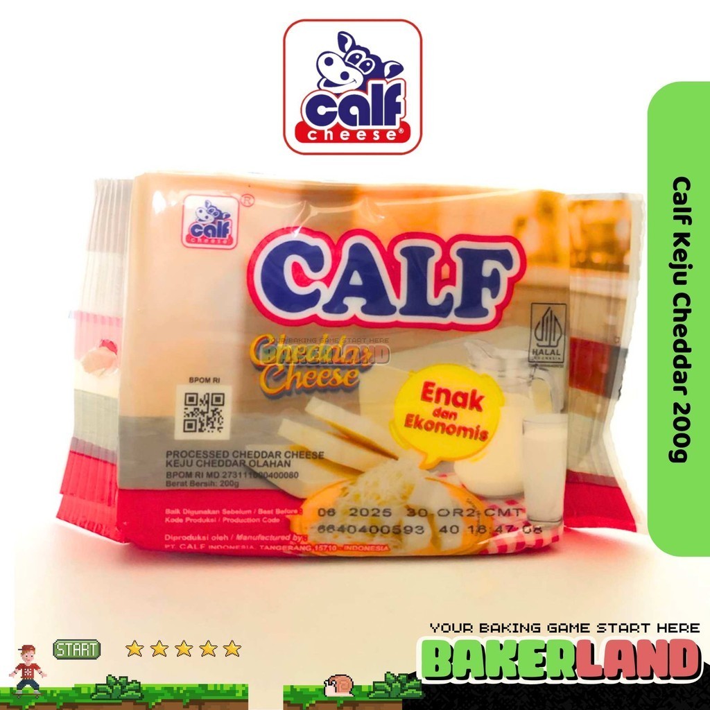 

Calf Cheese Cheddar 200g/ Keju Cheddar / Calf / Calf Keju Cheddar / Cheddar Cheese / Red Cheddar / Cheddar / Keju Balok / Keju