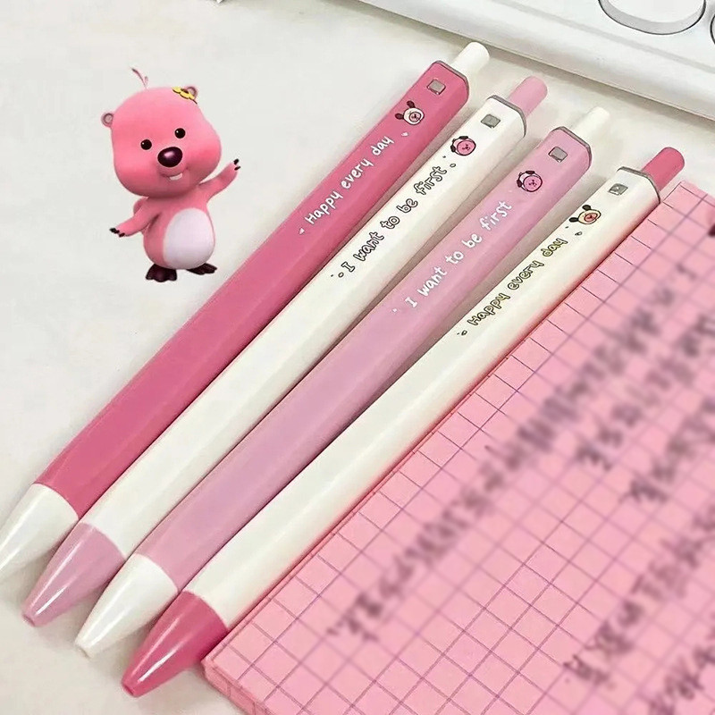 

Lucu Kecil Berang-berang Loopy Neutral Pen Cepat Kering Tekan Pena Gadis Kotak Hati Menulis Pena