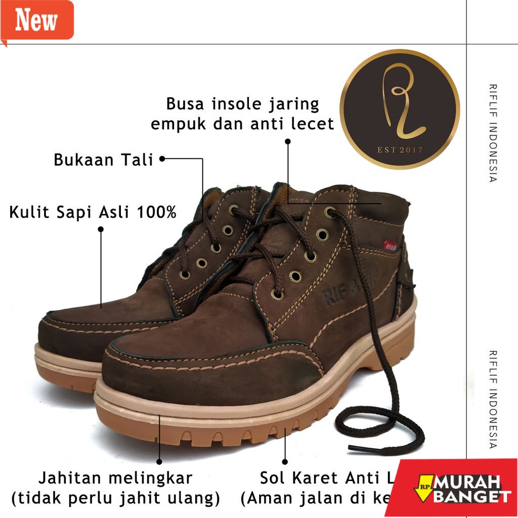 Sepatu kerja pria terbaru dan viral- Sepatu Kickers / Sepatu Boots Pria Cowok untuk Kerja Lapangan B