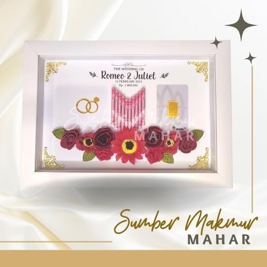 Mahar Pernikahan | Bingkai  Mahar pernikahan 3d | Custom Mahar Modern uk 24x34