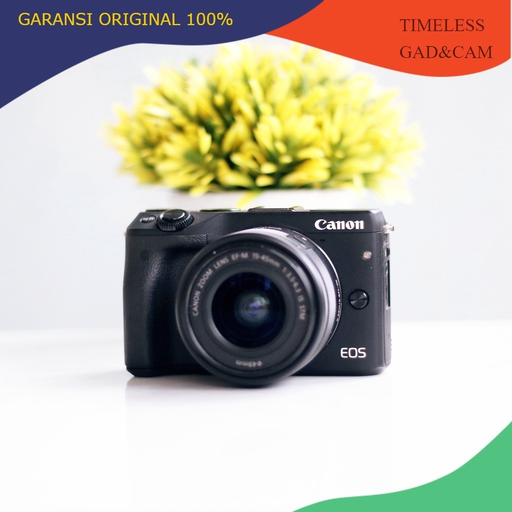 CANON EOS M3 15-45MM KAMERA MIRRORLESS ORIGINAL BERGARANSI