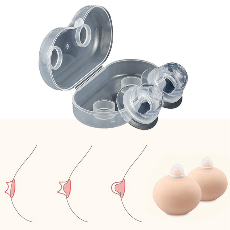 Silicone Nipple Correction Niplette Welnove Nipple Shield Sucker Corrector Flat 2PCS Hot