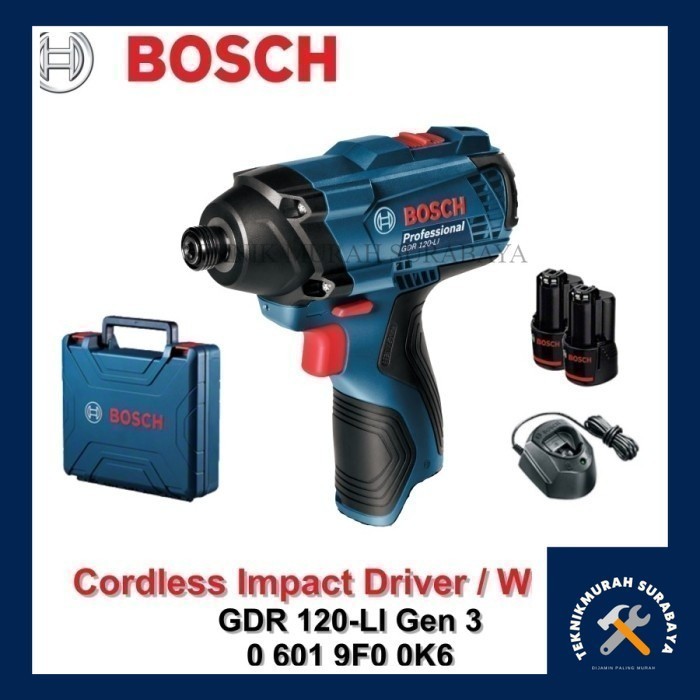 Bosch Mesin Bor Obeng Baterai / Cordless Impact Driver GDR 120-LI