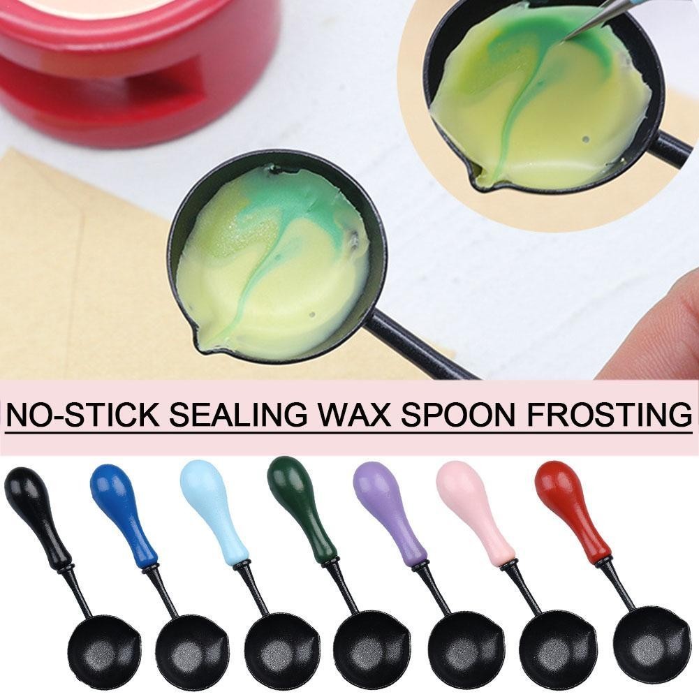 

Lacquer Non Stick Spoon Sealing Wax Spoon Seal Wooden Handle Stamp Envelope Sealing Technology Tool Easy To Clean