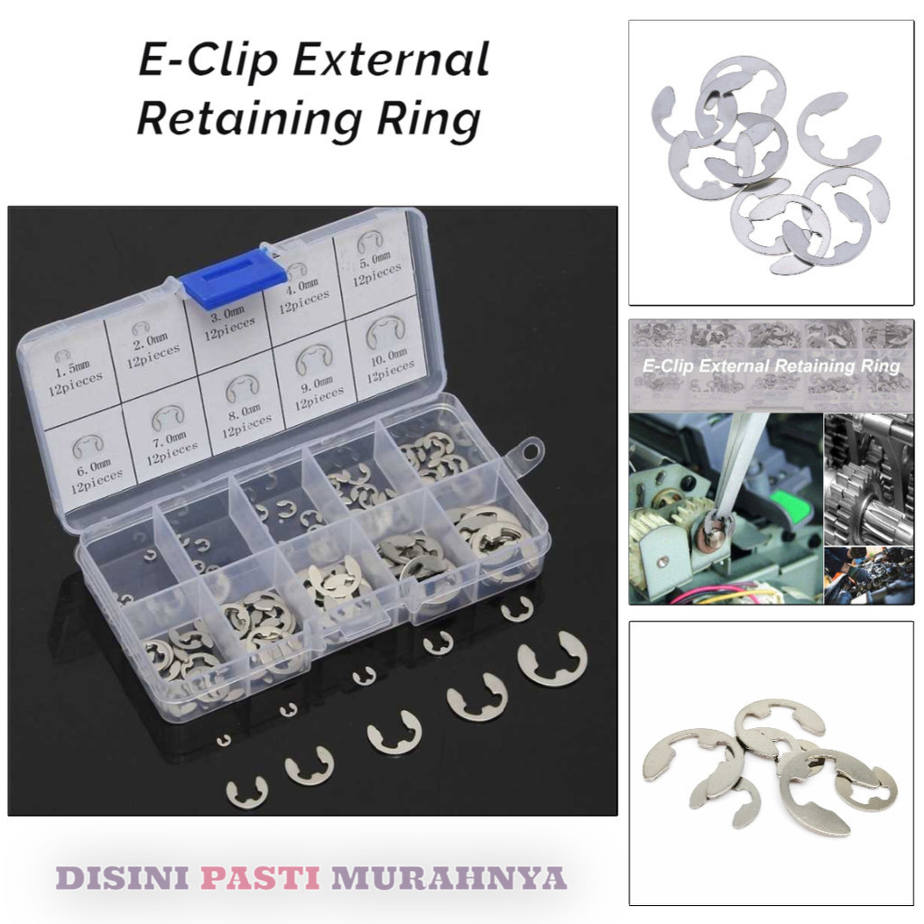 

KGRD E-Clip External Retaining Ring Assortment Kit 120PCS JRL32D