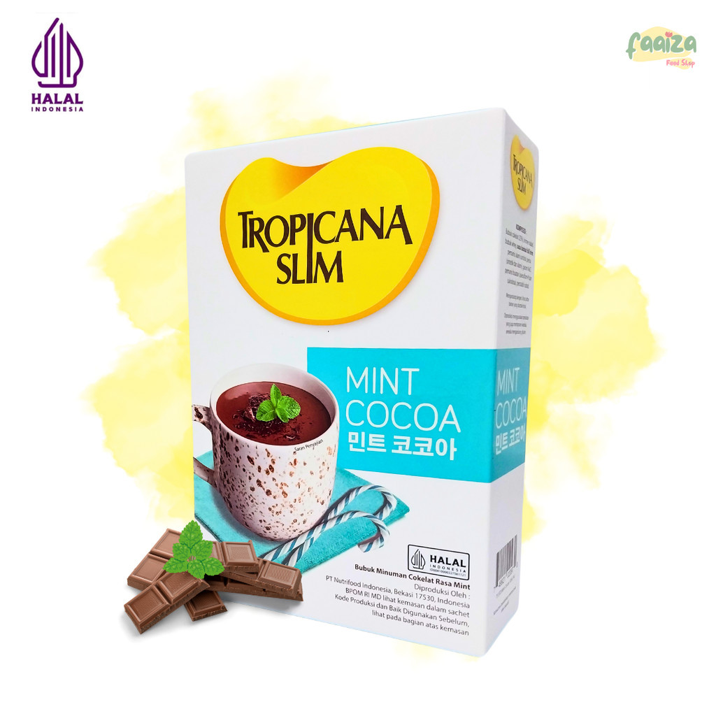 

Tropicana Slim Mint Cocoa 150gr (10sch @15gr) Bubuk Cokelat Bebas Gula