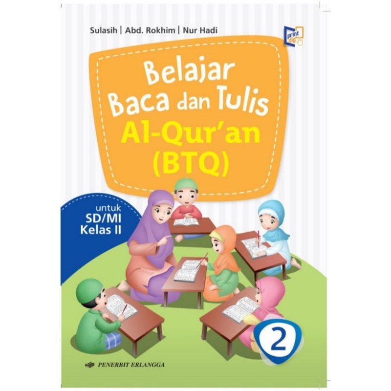 Buku Belajar Baca dan Tulis Alquran BTQ Kelas 2 Erlangga