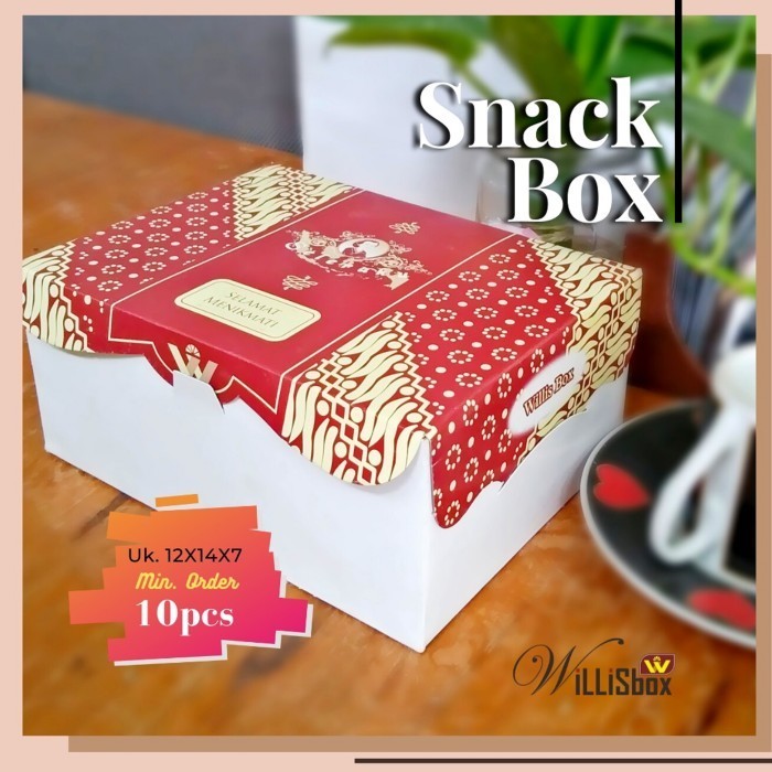 

Snack Box 12x14x7 SP-SEL (Motif) / Kotak Kue, Kotak Snack, Snack Box Mewah Kekinian, Kotak Martabak